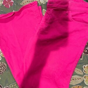 Hollister Women's Flare Jeans in Vibrant Pink